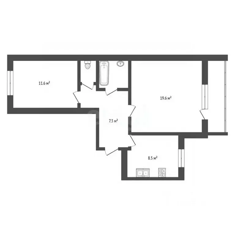 2-к кв. Вологодская область, Вологда Ярославская ул., 29 (50.1 м) - Фото 2