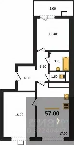 2-к кв. Воронежская область, Воронеж ул. Шибилкина, 5 (57.0 м) - Фото 1
