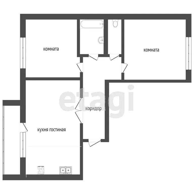 2-комнатная квартира: Ишим, улица Максима Горького, 105 (53.5 м) - Фото 0
