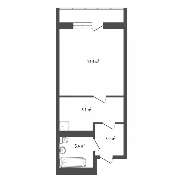 Студия Красноярский край, Красноярск ул. Карамзина, 8 (27.0 м) - Фото 2