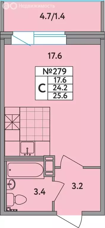 Квартира-студия: Новое Девяткино, Главная улица, 2 (25.6 м) - Фото 1