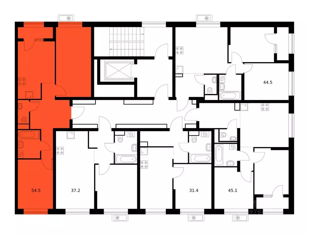 2-к кв. Амурская область, Благовещенск ул. 50 лет Октября, 265 (54.5 ... - Фото 2