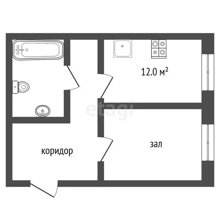 1-комнатная квартира: Серпухов, улица Химиков, 8 (43.8 м) - Фото 0