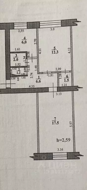 2-к кв. Башкортостан, Стерлитамак ул. Худайбердина, 76 (47.0 м) - Фото 0