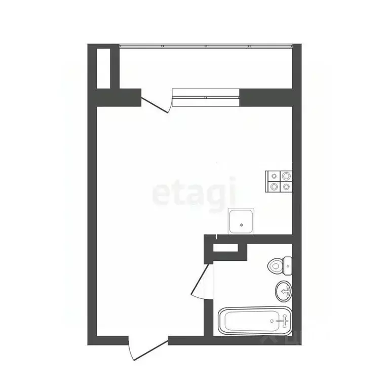 Студия Тюменская область, Тюмень ул. Новоселов, 111 (15.0 м) - Фото 2