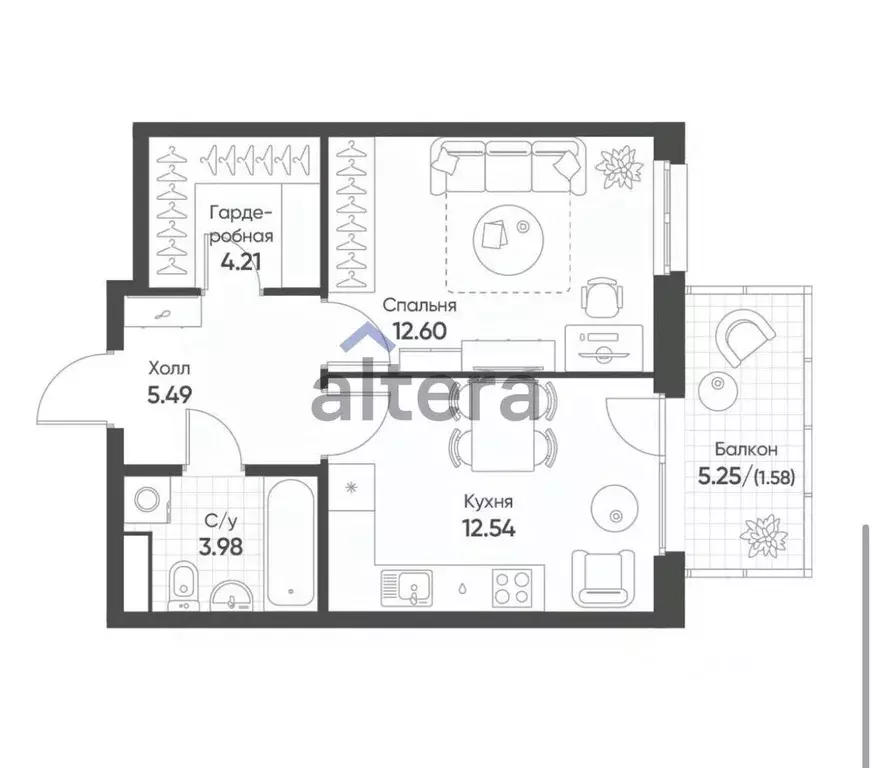 1-к кв. Татарстан, Казань ул. Шаляпина, 26 (40.1 м) - Фото 2