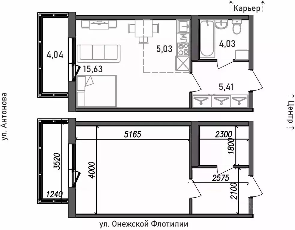 1-к кв. Карелия, Петрозаводск Флотилия жилой комплекс (34.14 м) - Фото 0