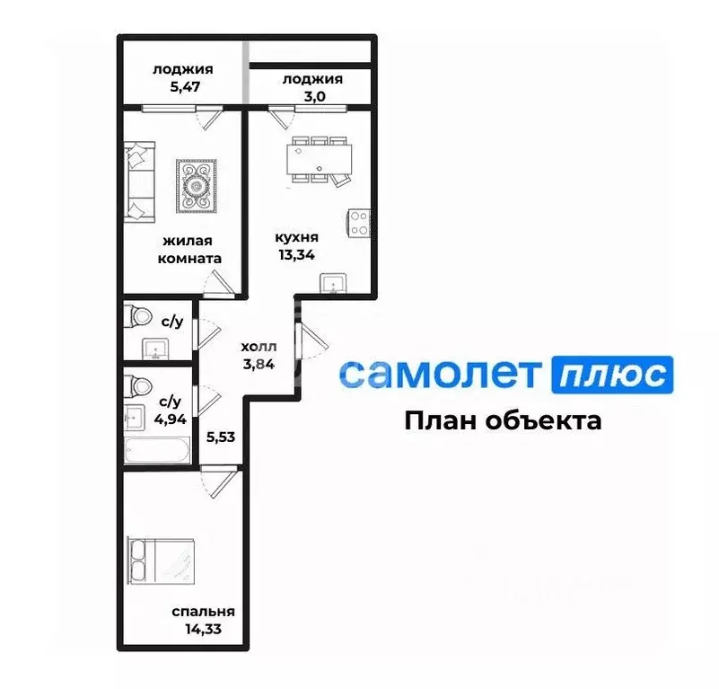 2-к кв. Свердловская область, Екатеринбург ул. Тверитина, 41 (65.2 м) - Фото 1