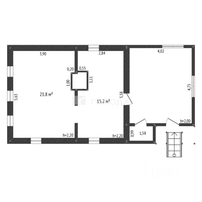 Дом в Кемеровская область, Новокузнецк Кривая ул., 17 (60 м) - Фото 2