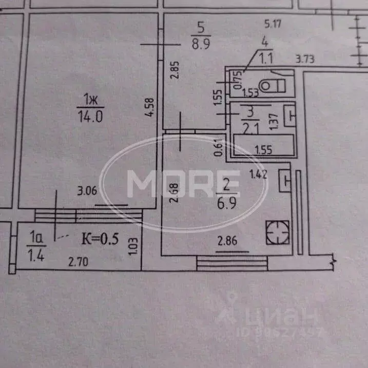 1-к кв. Калининградская область, Калининград Московский просп., 91 ... - Фото 2