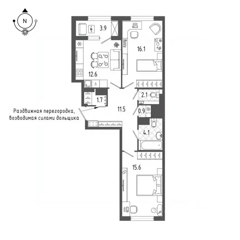 2-к кв. Санкт-Петербург бул. Измайловский, 9 (66.4 м) - Фото 0