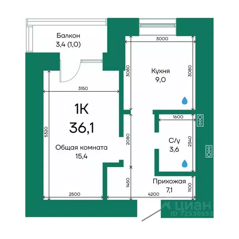 1-к кв. Алтайский край, Барнаул Просторная ул., 390к2 (36.1 м) - Фото 1