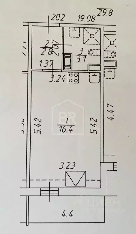 Студия Санкт-Петербург Пулковское ш., 73к3 (22.3 м) - Фото 1