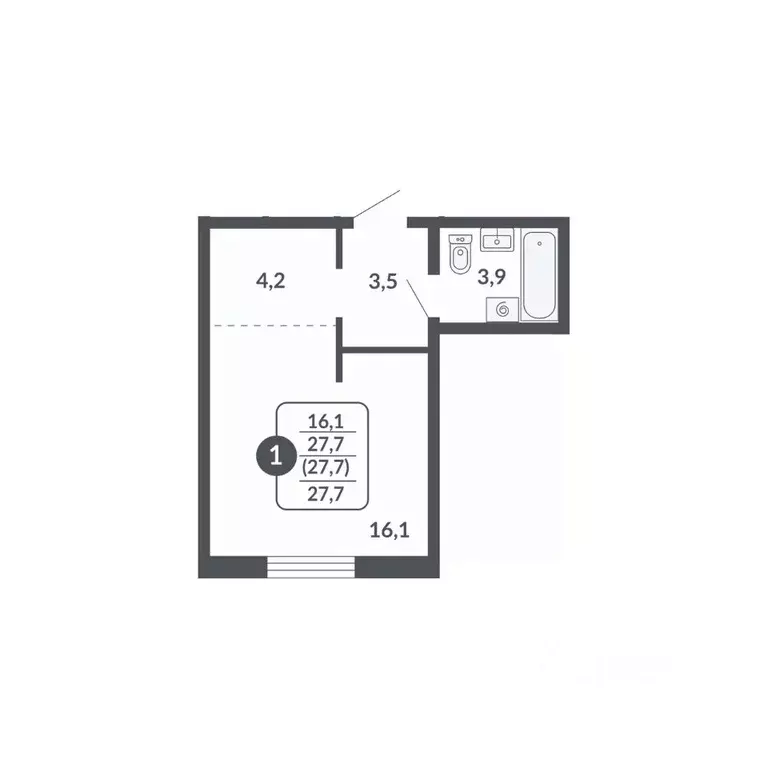 Студия Кировская область, Киров Московская ул., 209 (27.7 м) - Фото 1