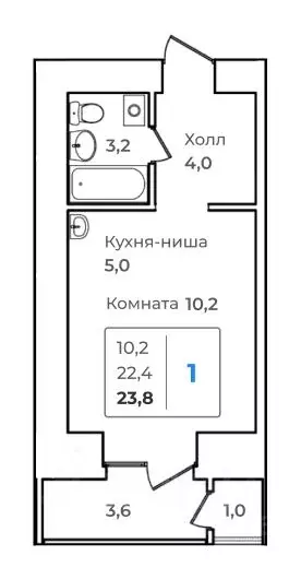 1-к кв. Амурская область, Благовещенск Зейский Бульвар жилой комплекс ... - Фото 0