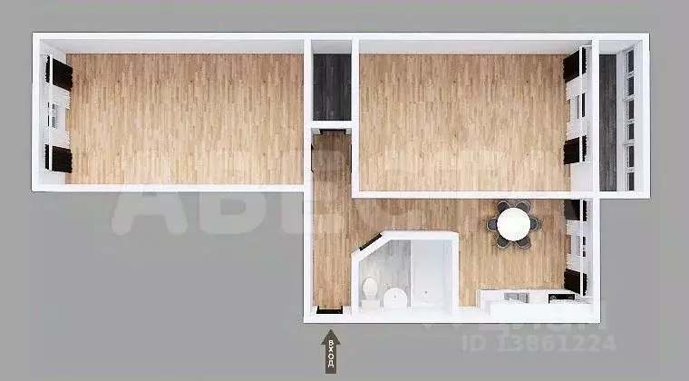 2-к кв. Омская область, Омск просп. Мира, 65 (45.0 м) - Фото 1