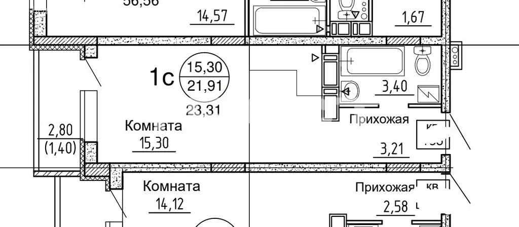 Квартира-студия: Воронеж, улица Независимости, 78Бк2 (23.31 м) - Фото 0