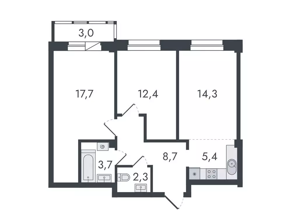 3-комнатная квартира: Киров, Чистопрудненская улица, 13 (67.5 м) - Фото 0