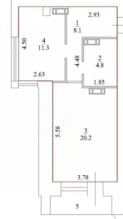 1-к кв. Архангельская область, Архангельск Поморская ул., 34к3 (45.0 ... - Фото 2
