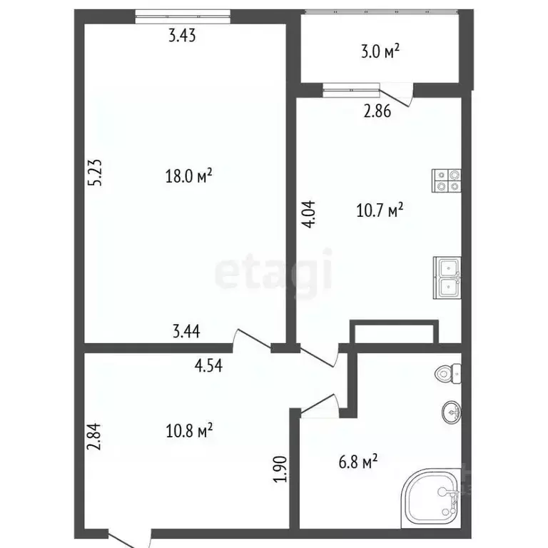 1-к кв. Санкт-Петербург просп. Кузнецова, 22к1 (46.3 м) - Фото 1