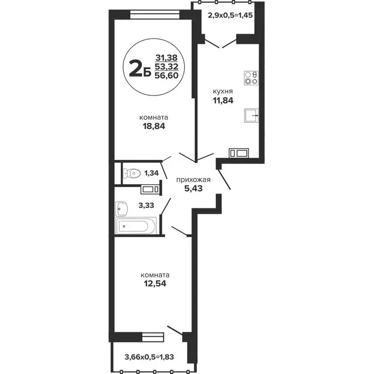 2-комнатная квартира: Краснодар, Российская улица, 257/7 (58.1 м) - Фото 0