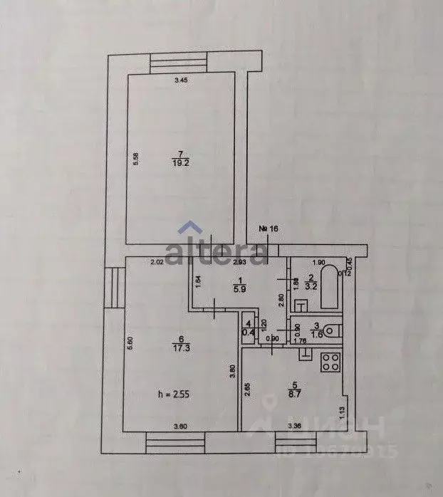 3-к кв. Татарстан, Казань Даурская ул., 27а (56.0 м) - Фото 1