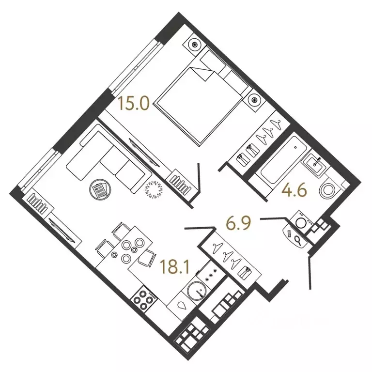 1-к кв. Санкт-Петербург Миргородская ул., 1 (44.6 м) - Фото 0