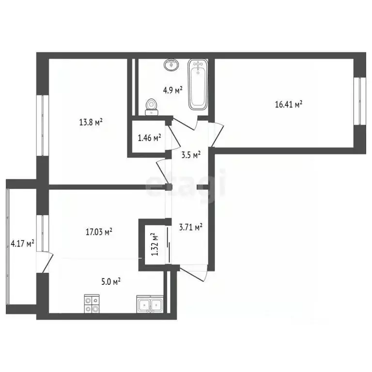2-к кв. Челябинская область, Миасс просп. Макеева, 84 (62.3 м) - Фото 2