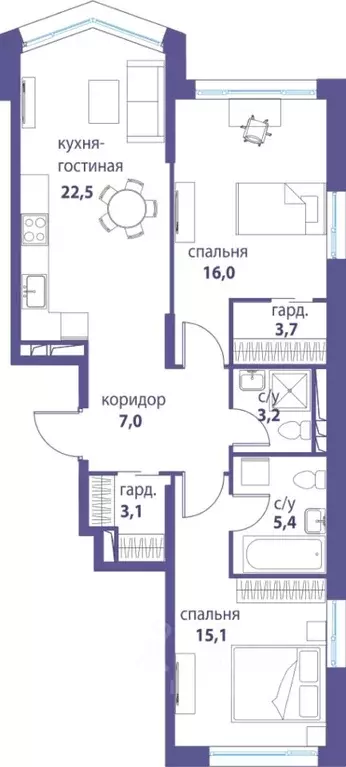 5-к кв. Москва Жилой комплекс остров, 10-й кв-л,  (167.5 м) - Фото 0