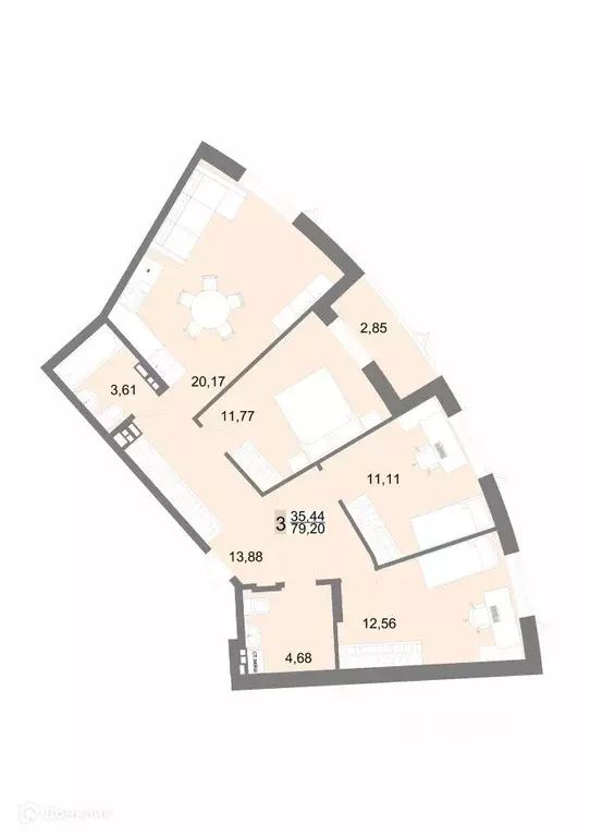 Продаётся 3-к квартира, 79.7 м - Фото 0