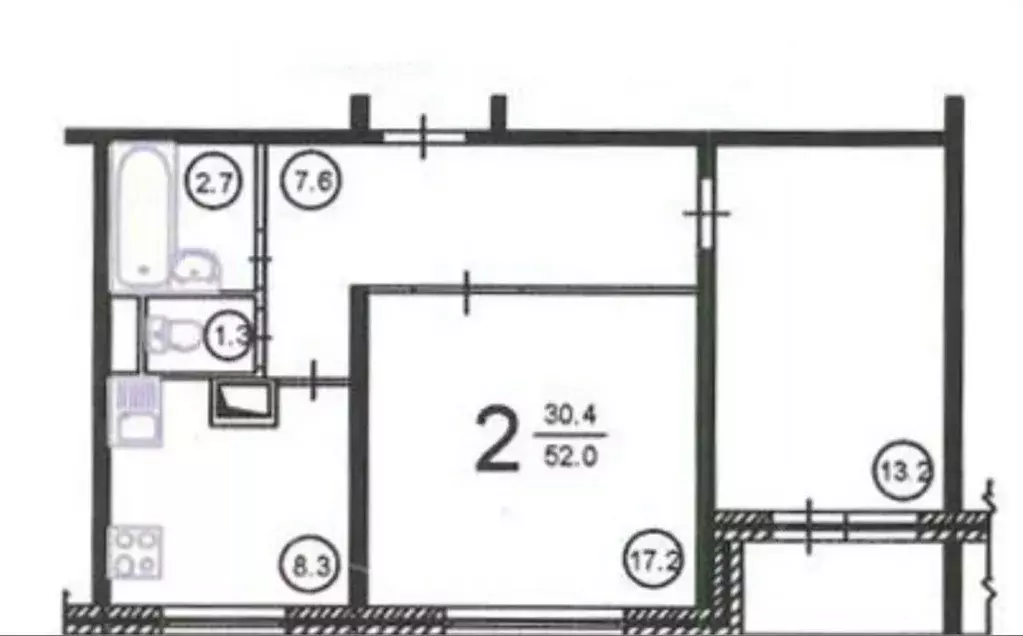2-к кв. Москва Веерная ул., 1К4 (52.5 м) - Фото 2