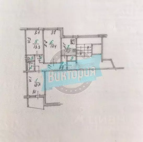 3-к кв. Орловская область, Мценск ул. Кузьмина, 14 (66.7 м) - Фото 1