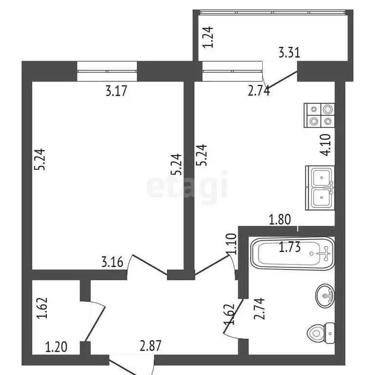 1-комнатная квартира: Ростов-на-Дону, улица Вересаева, 103/4 (40.8 м) - Фото 0