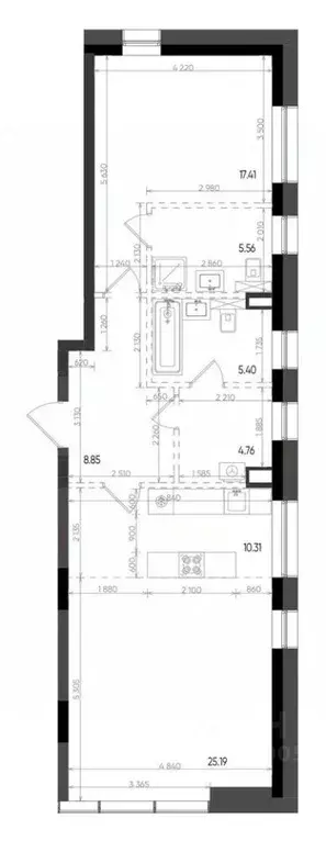 2-к кв. Татарстан, Казань Минтимер жилой комплекс (77.48 м) - Фото 1