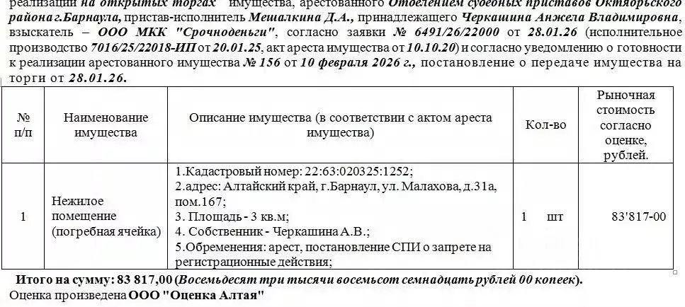 Помещение свободного назначения в Алтайский край, Барнаул ул. ... - Фото 1