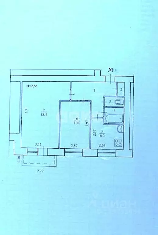 2-к кв. Волгоградская область, Волгоград ул. Маршала Еременко, 98 ... - Фото 1