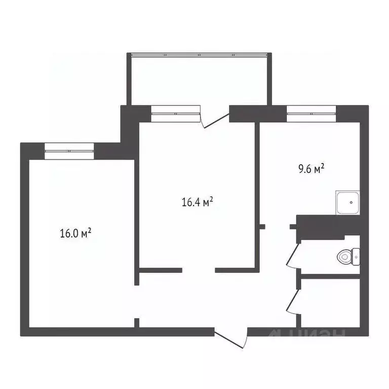 2-к кв. Красноярский край, Красноярск Комсомольский просп., 20 (58.0 ... - Фото 2