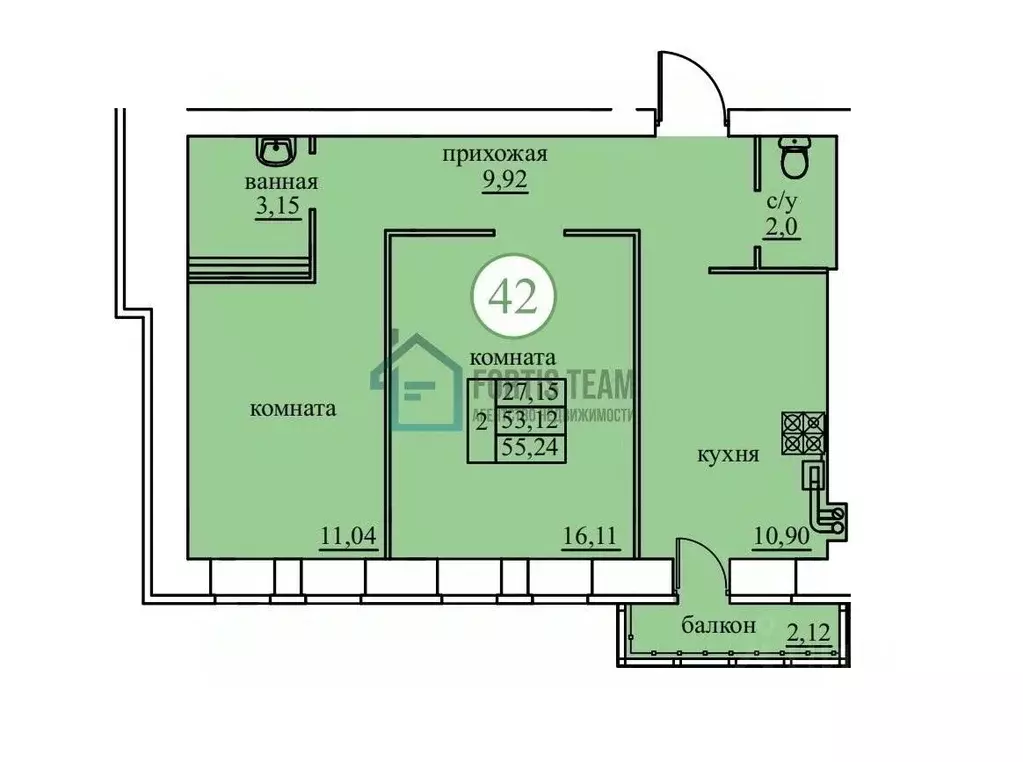 2-к кв. Ярославская область, Ярославский муниципальный округ, пос. ... - Фото 0