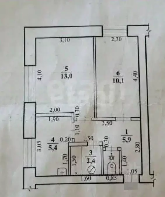 2-к кв. Забайкальский край, Карымское пгт ул. Красноармейская, 23 ... - Фото 2
