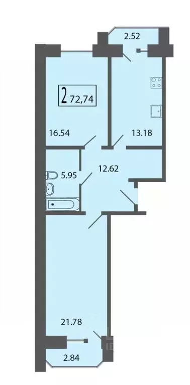 2-к кв. Владимирская область, Владимир ул. Горького, 133А (75.0 м) - Фото 1