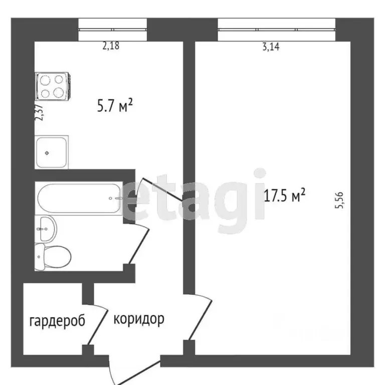 1-к кв. Омская область, Омск ул. 2-я Дачная, 20 (29.0 м) - Фото 2