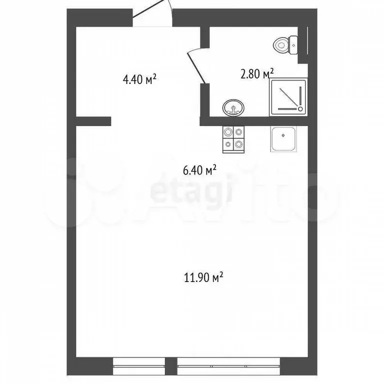 Квартира-студия, 25,5 м, 7/24 эт. - Фото 0