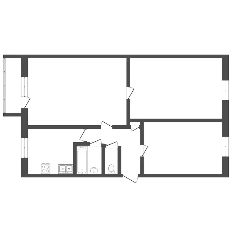 3-комнатная квартира: Пермь, улица Геологов, 9 (46.3 м) - Фото 1