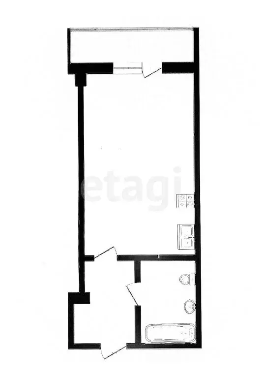 1-комнатная квартира: Абакан, улица Некрасова, 39 (26.2 м) - Фото 0