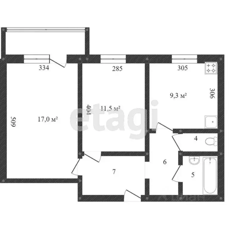 2-к кв. Вологодская область, Череповец Октябрьский просп., 40 (50.1 м) - Фото 2