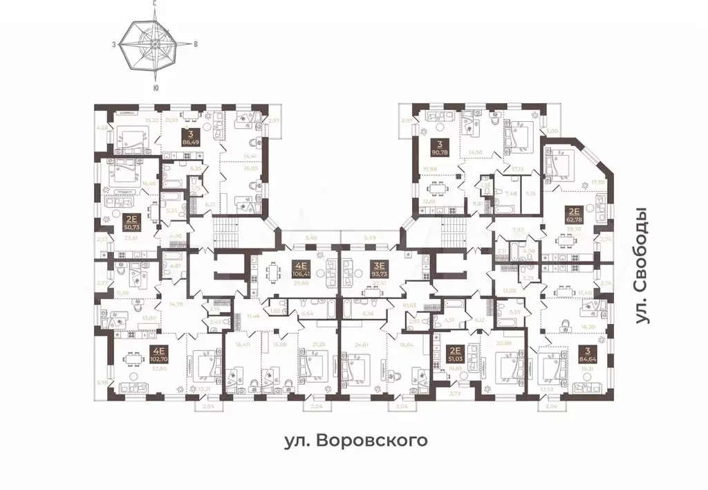 2-к. квартира, 51 м, 2/4 эт. - Фото 1