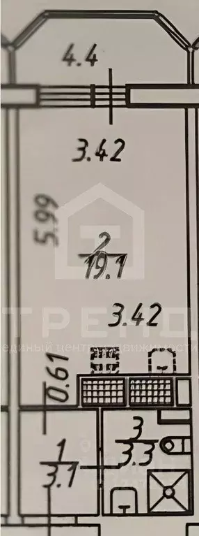 Студия Ленинградская область, Мурино Всеволожский район, бул. ... - Фото 2