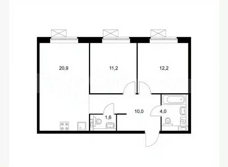 3-к кв. Московская область, Одинцово ул. Ракетчиков, 6 (59.3 м) - Фото 1