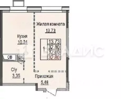 1-к кв. Московская область, Красногорск ул. Александровская, 4 (32.8 ... - Фото 1