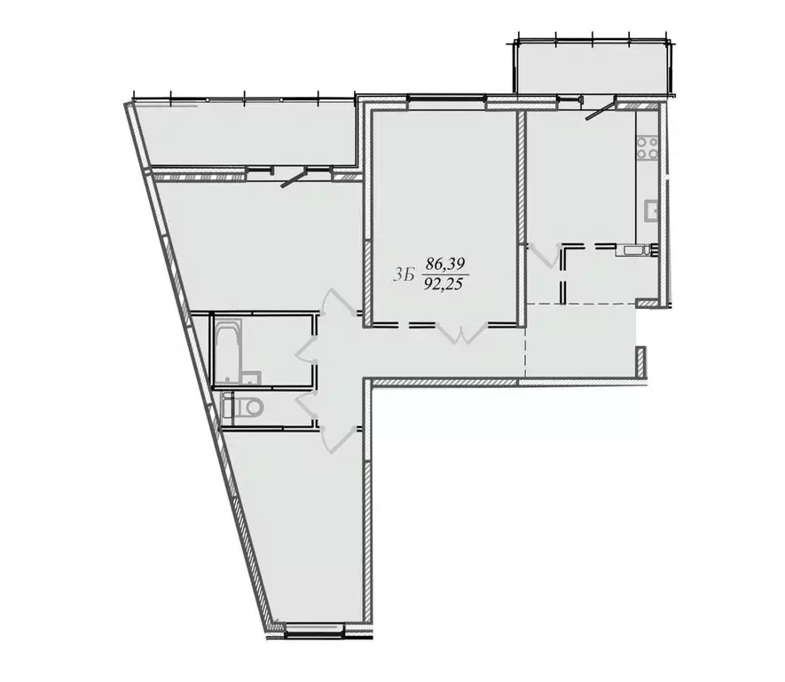 3-к кв. Приморский край, Владивосток ул. Североморская, 3к1 (87.2 м) - Фото 1